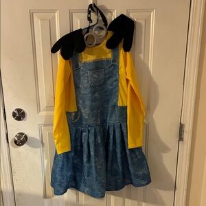 Blue Denim Dress with Yellow Top and Black Gloves Minions-Despicable Me